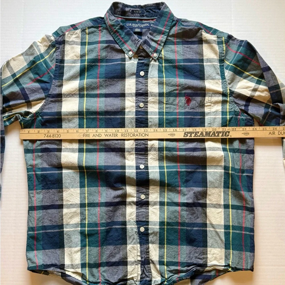 U.S. Polo Assn. Men's Multicolor‎ Plaid Shirt Size XL (0022)A7
